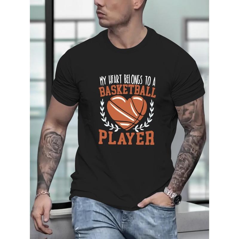 100% cotton T-shirt, Cartoon Print Short Sleeve T-shirt, Men's Casual Comfy Versatile Tees For Summer Outdoor Gift Made in USA