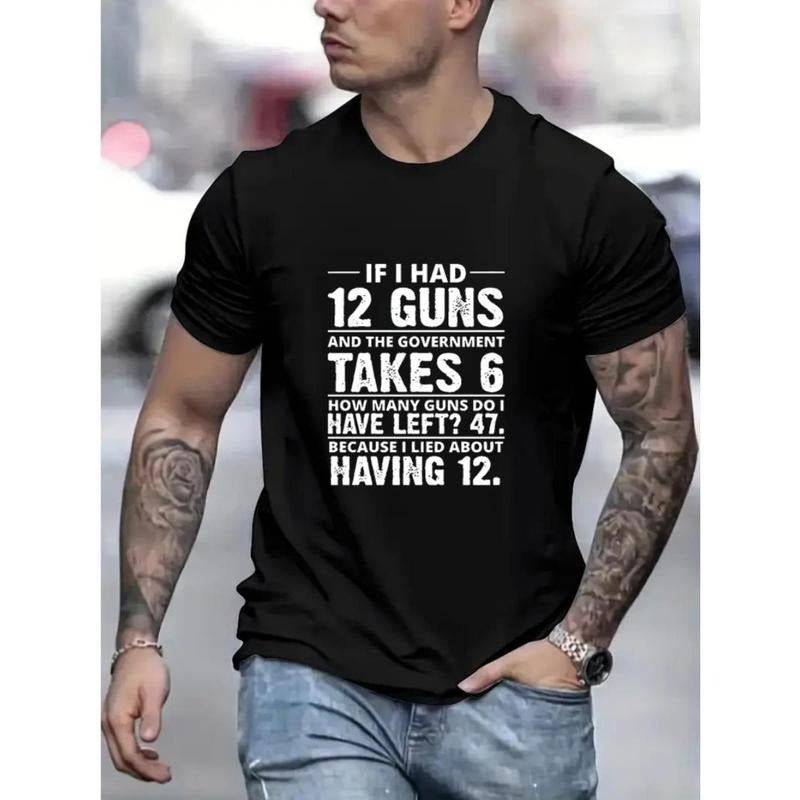 12 Guns Take 6 Printed Men'S T-Shirt Short Sleeve Round Neck Top Cotton Comfortable Breathable Spring And Summer Clothing Men Made in USA