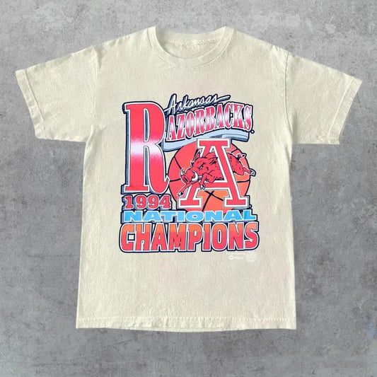 1994 Razorbacks National Champions Arkansas Vintage T-Shirt, Full Size, Full Color, Gift For Men, For Women