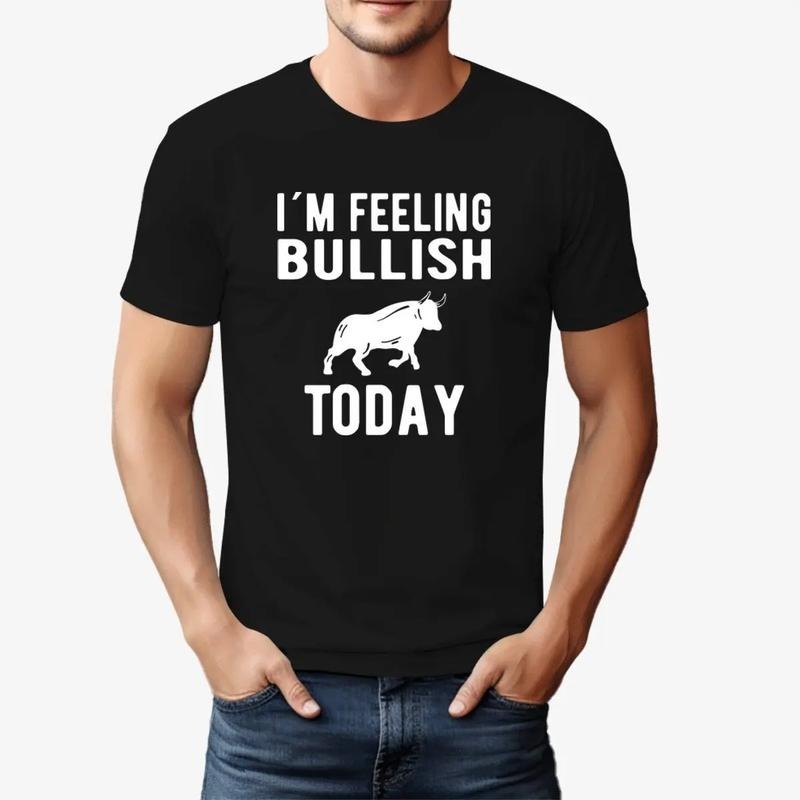 1pc Unisex Cotton Casual T-Shirt with Cartoon Bull Print, Short Sleeve, Regular Fit, Knitted Fabric, No Pocket - Black made in usa