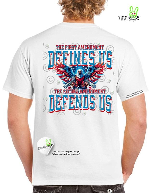 1st Amendment Defines us, 2nd Amendment Defends us - Men's t-shirt Menswear Tshirt Top Casual
