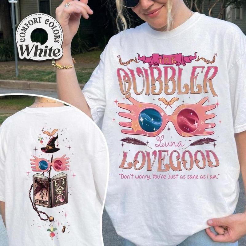 2 Sided, The Quibbler Wizard School T-Shirt - Don't Worry, You're Just As Sane As I Am, Classic Fashion, Fits Every Occasion