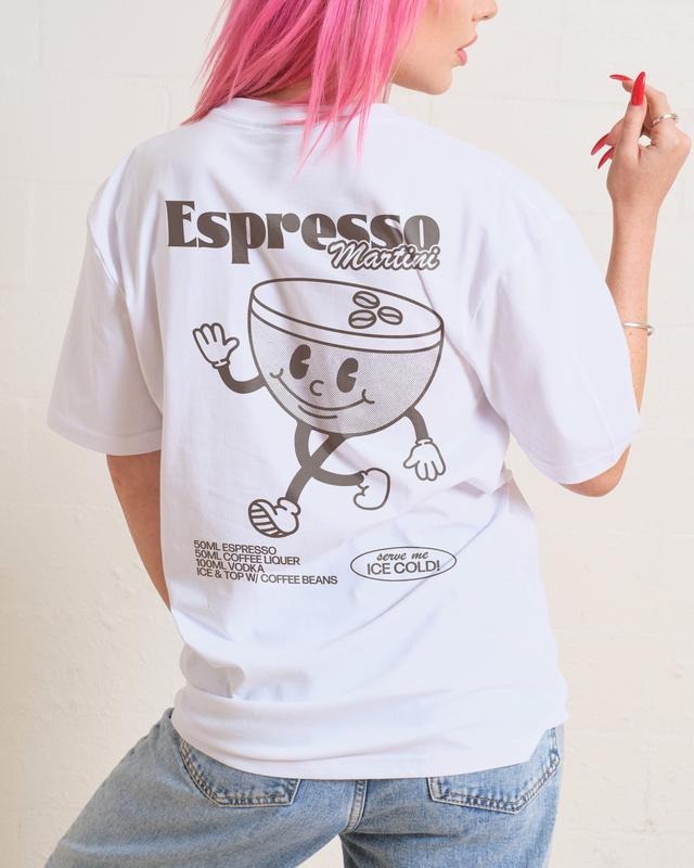 2 Sides Espresso Martini Cocktail, Cute Cartoon T Shirt, Men Women Retro Fashion Short Sleeve T-shirt Casual, S to 3XL