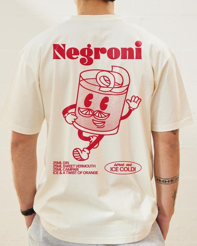 2 Sides NEGRONI T Shirt, Unisex T Shirt, Cocktail T Shirt, Graphic T Shirt Retro Cartoon Tee, Cotton Menswear, S to 3XL