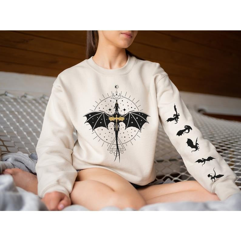 2 Slide Design, Dragon Rider Sweatshirt,Basgiath War College Hoodie,Fourth Wing ,Die Or Fly Tee,Riders Quadrant Tee, Women Gift Tee,Dragons Print on Sleeve
