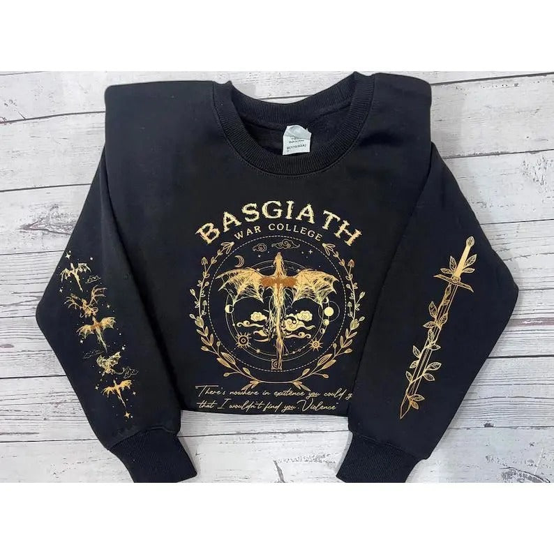 2 Slide Design, Fourth Wing Sweatshirt, Basgiath War College, Dragon Rider, Xaden Riorson, Violet Sorrengail, Riders Quadrant, Fantasy reader, Bookish Shirt