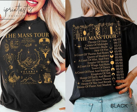 2 Slide Design, The Maas Tour t-shirt, SJM t-shirt, ACOTAR t-shirt, SJM merch, A Court of Thorns and Roses t-shirt, Sjm tee, Throne of Glass, The Maas Tour