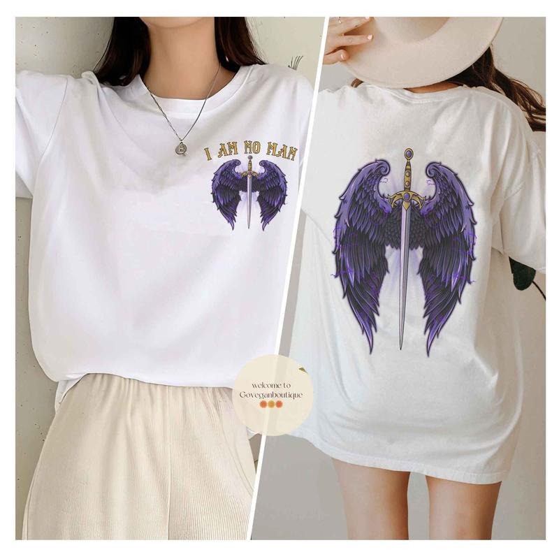 2 Slide Design,I am no man shirt, bookish gift for her, Fantasy book shirt, Feminist literature shirt, Bookish Gifts Cotton Fit Tee