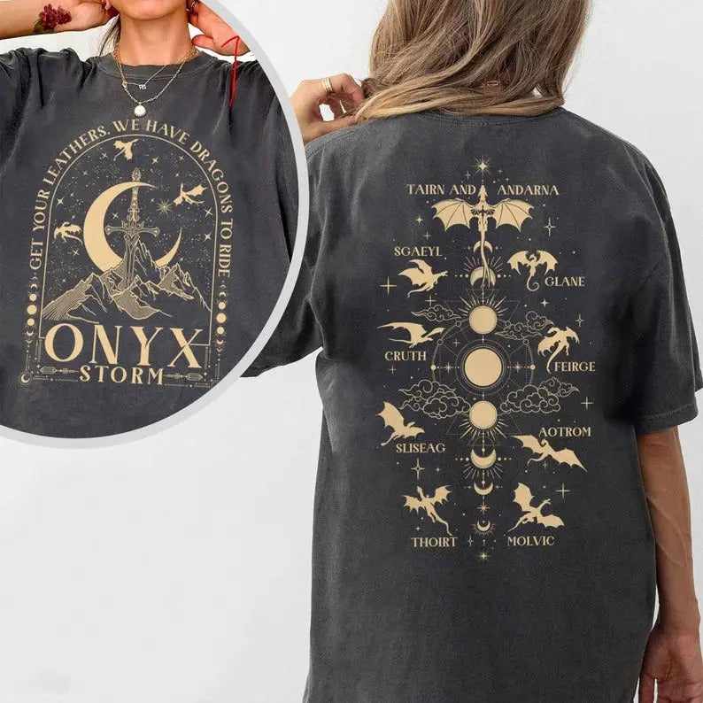 2 Slide, Get Your Leathers We Have Dragons to Ride T-Shirt, Onyx Storm Shirt, Gifts for Readers, Fantasy Book Dragon Shirt,Bookish Shirt, Bookish