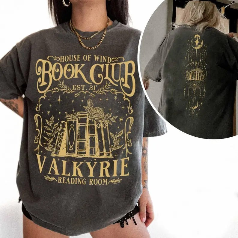2 Slides, House of Wind Book Club tshirt, Valkyrie Reading Room Shirt, Night Court Sjm, Acotar Book Club, Book Lover Gift, Bookishtshirt Womenswear