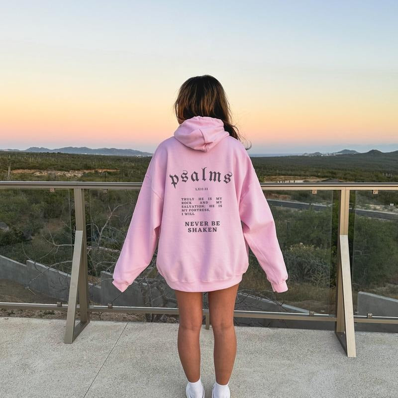 2 sides Psalms 62:2 Never Be Shaken Christian Hoodie, Bible Verse Hoodie T-shirt, sweater and Hoodie
