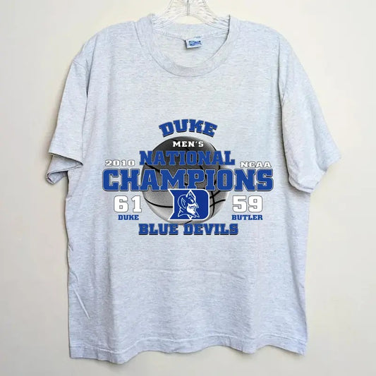 2010 Duke National Champions Final Four NCAA T-Shirt Graphic Casual Classic Menswear Top