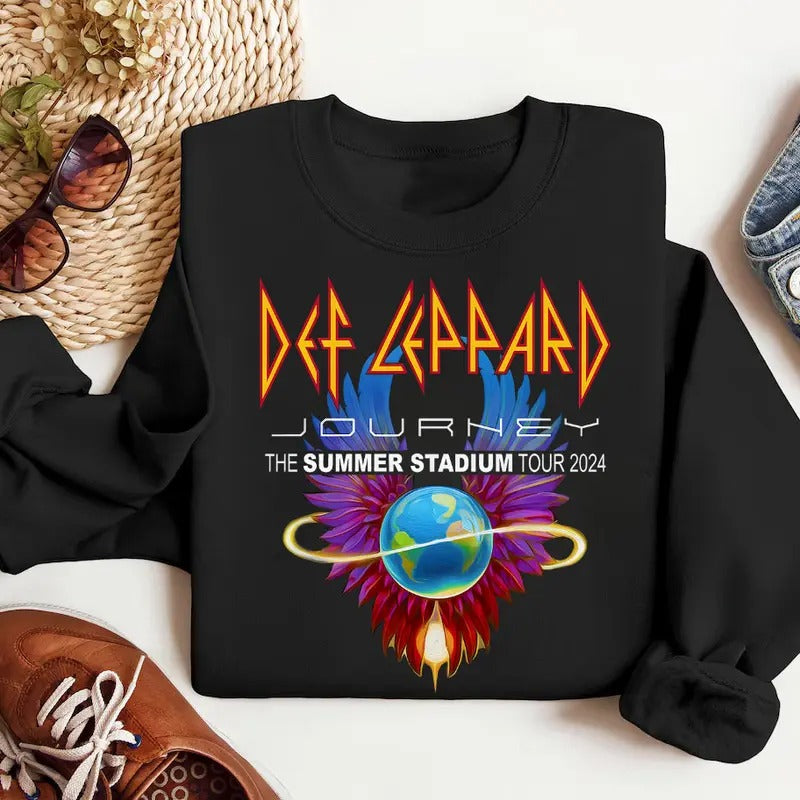 2024 Def Leppard And Journey Summer Stadium Tour Shirt, Def Leppard And Journey Merch, Def Leppard Fan Shirt, Journey Band Tour 2024 Shirt