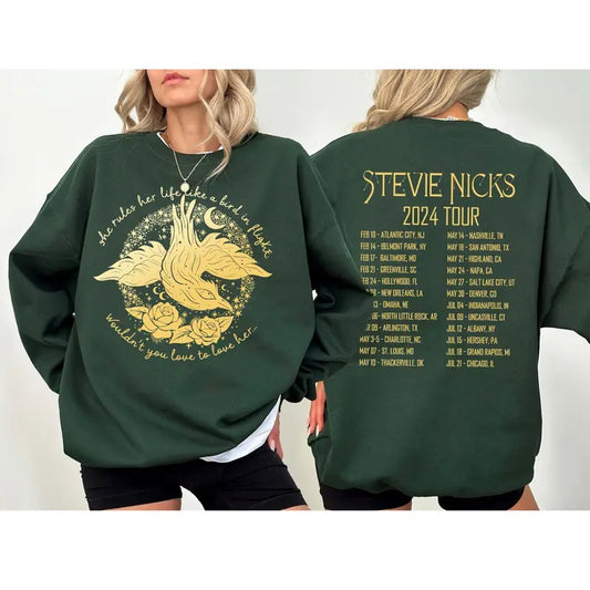 2024 Stevie Nicks Tour Live In Concert Shirt Sweatshirt Hoodie, 2 Side Stevie Nicks 2024 Tour Shirt, Stevie Nicks Concert Merch, Stevie Nicks Shirt Fan Gifts