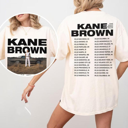 2025 Kane Brownn The High Road Tour T Shirt, Kane Brownn 2025 Concert, Kane Brownn Fan Gifts, Unisex Short Sleeve Tee