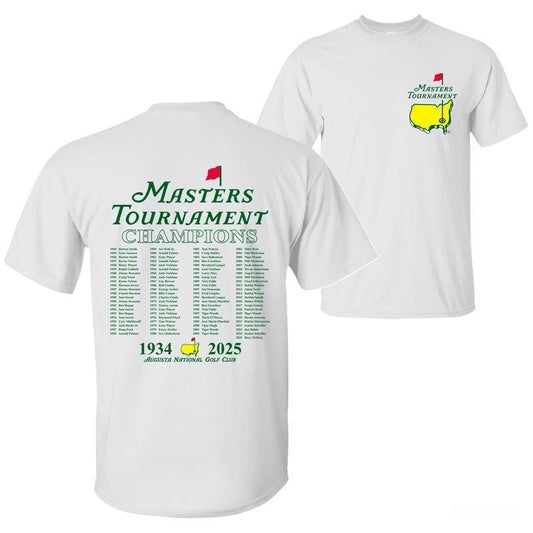 2025 Masters Tournament Augusta National Golf Club 91 Years (1934-2025) Champions Updated Rory McIlroy Unisex Cotton T-shirt for Men for Women