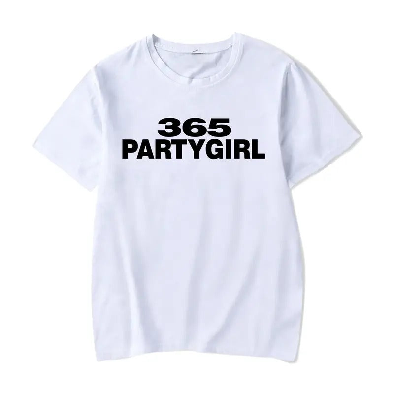 365 Party Girl Brat Album T-Shirt, Charli Hyperpop Y2K Cult Classic Vintage T-shirt, Vintage 90s style top clothing, Unisex graphic Streetwear shirts