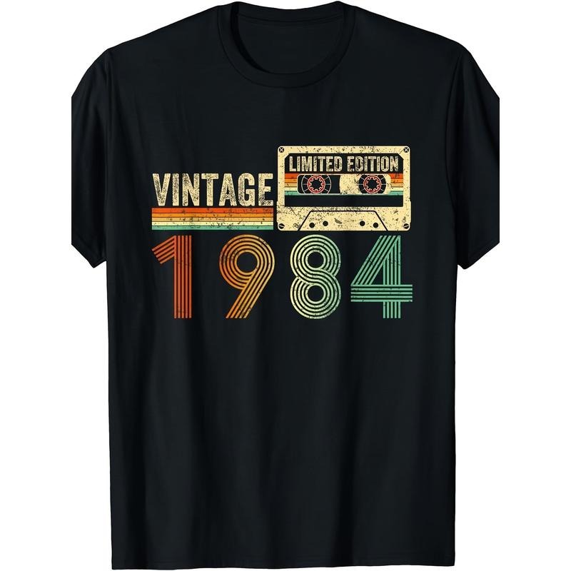 40 Year Old Gifts Vintage 1984 40th Birthday Cassette Tape T-Shirt Made in USA