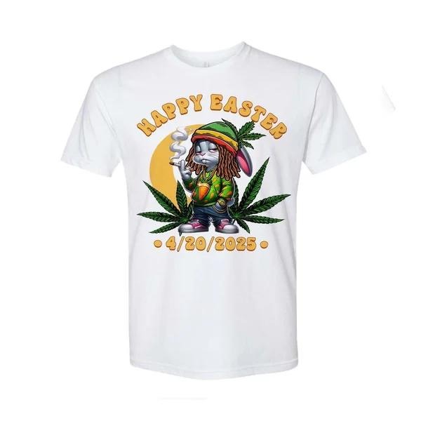 420 Easter Bunny T-shirt, Stoner Bunny Weed Sweatshirt, Cotton Knit, Classic Design, Perfect Gifts For Smoker