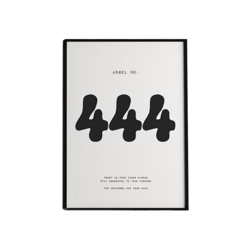 444 Angel Number Wall Art Print, Manifestation Energy Spiritual Minimal Retro Poster, Protection 444 Poster, Poster Prints No Frame, Dorm Room Decor, Poster For Room, Gifts For Birthday Christmas