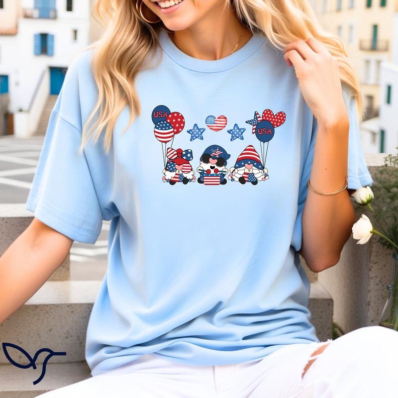 4th Of July Gnomes Shirtamerican Freedom T-shirt Cute Fourth Of Jully Shirtindependence Day Giftgnome Shirt