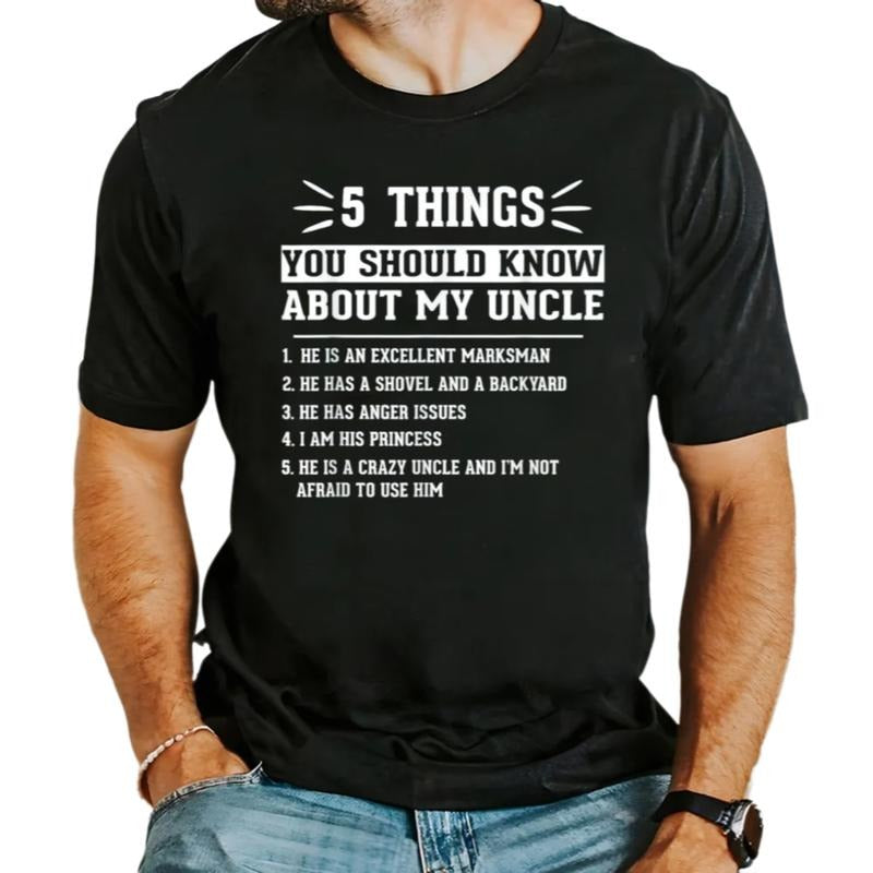 5 Things You Should Know About Uncle Shirt, Gift For Uncle From Niece, Funny Uncle Tee, Fathers Day Gift, Unisex Short Sleeve Tee, Crewneck Top