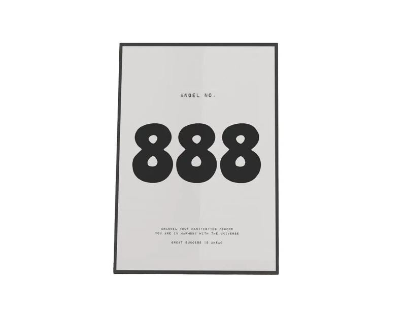 888 Angel Number Poster Print, Manifestation Spiritual Poster, Alignment Minimal Retro, 888 Wall Art, Dorm Room Decor, Gifts For Bestie Bff Wall Art, Poster Prints No Frame, Gifts For Birthday Christmas Xmas