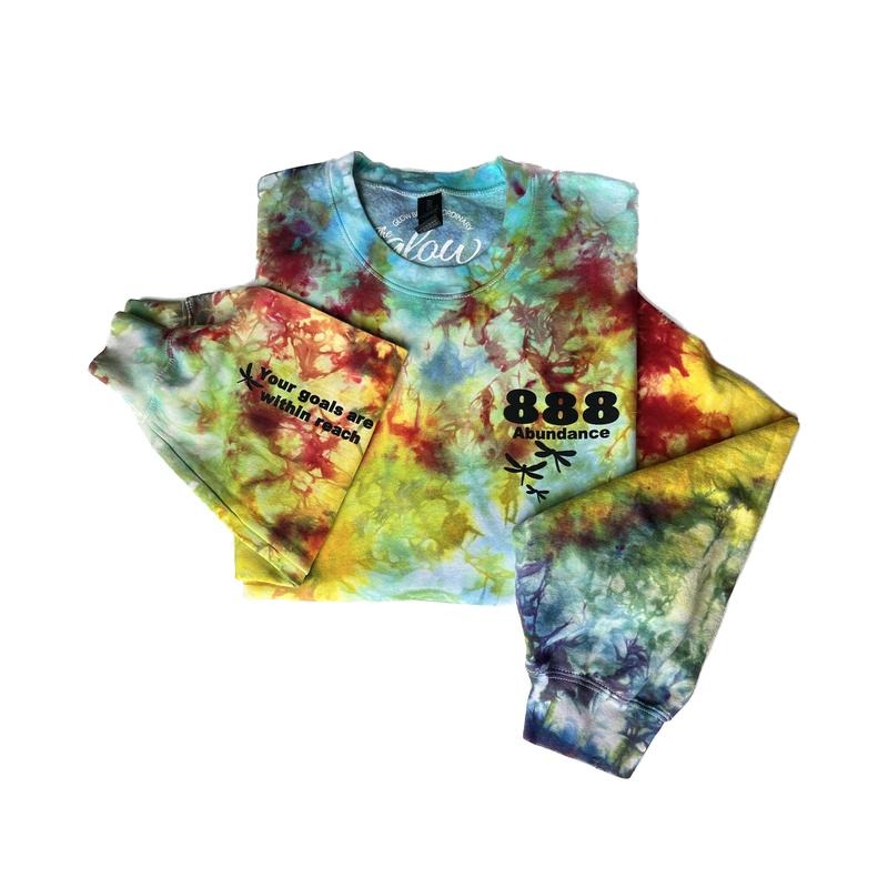 888 Angel Number Tie-Dye Sweatshirt Unisex with Inspirational Message about Abundance Achievement Prosperity and Good Karma Shirts Tops Pullover sweat