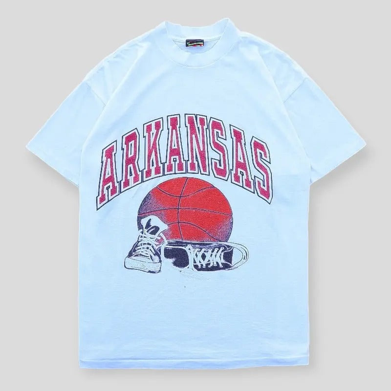 90s Arkansas Razorbacks Basketball Tee Top Vintage Menswear
