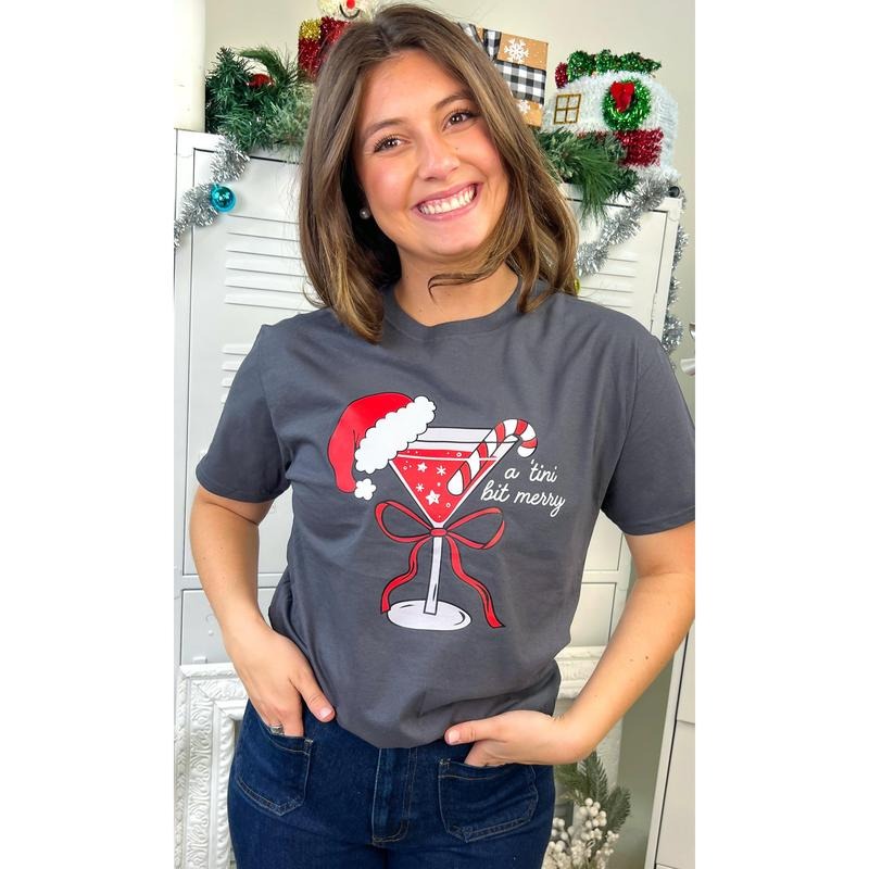 A Tini Bit Merry Christmas Graphic Shirt