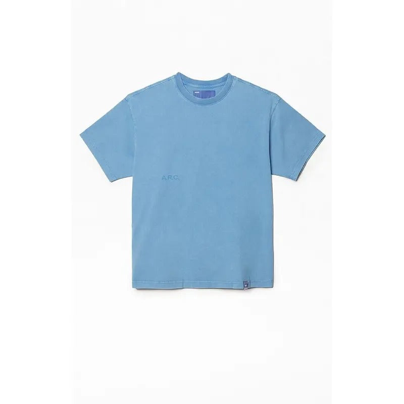 A.R.C. Men's Blue Vintage Wash Heavyweight Cropped Boxy T-Shirt