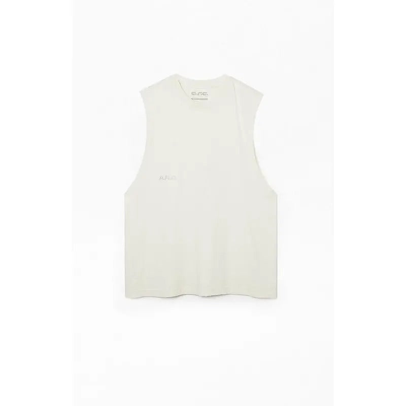 A.R.C. Men's Vintage Wash Off White Comfort Cut Off Muscle T-Shirt