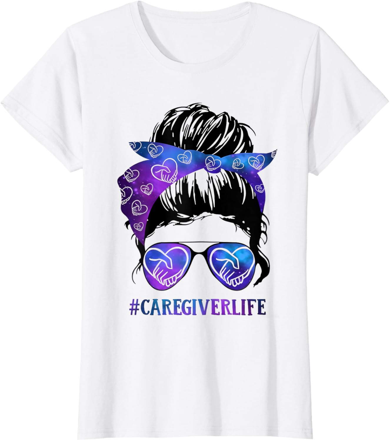 #CaregiverLife Messy Bun Glasses Galaxy Care Design