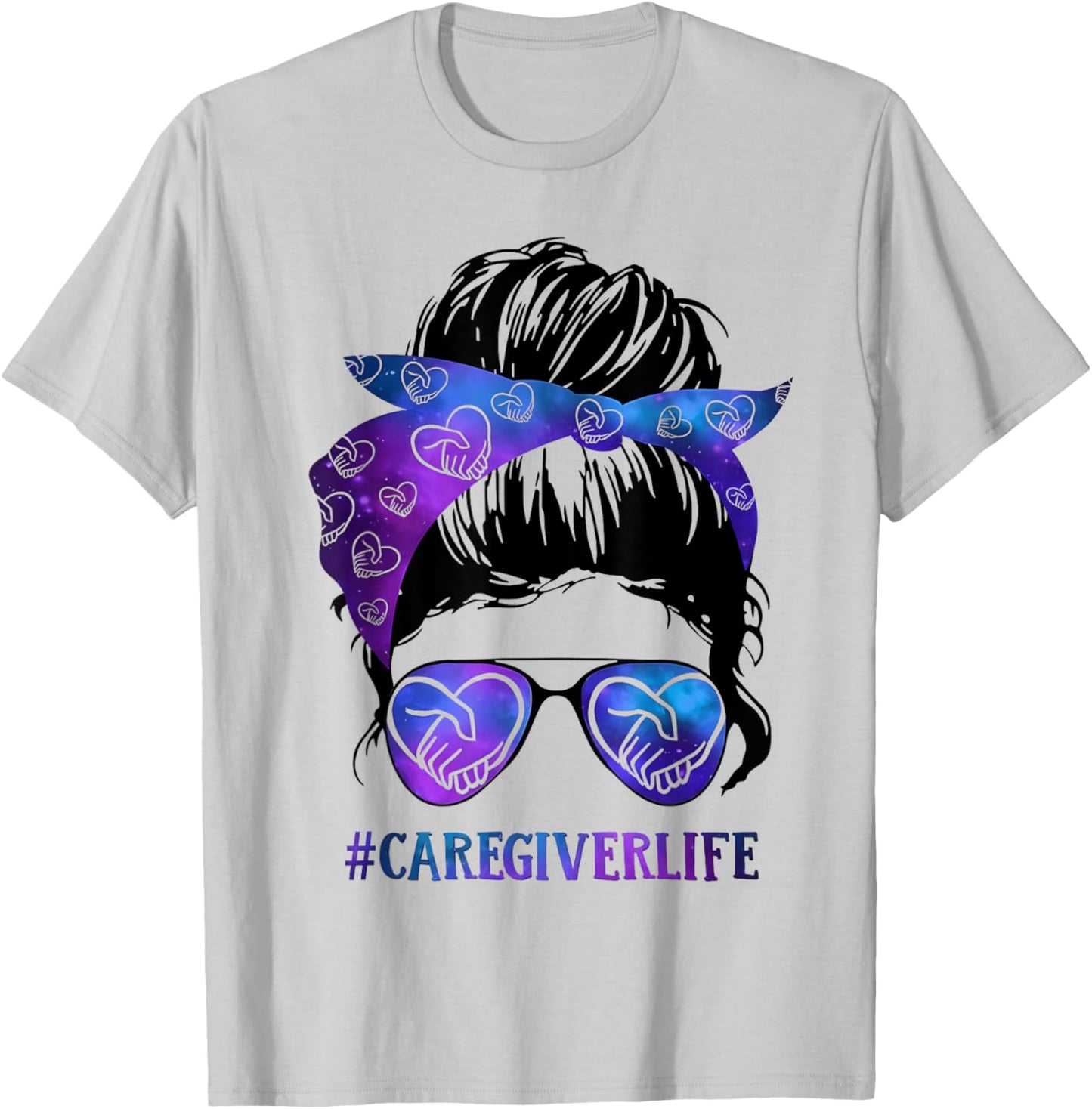 #CaregiverLife Messy Bun Glasses Galaxy Care Design