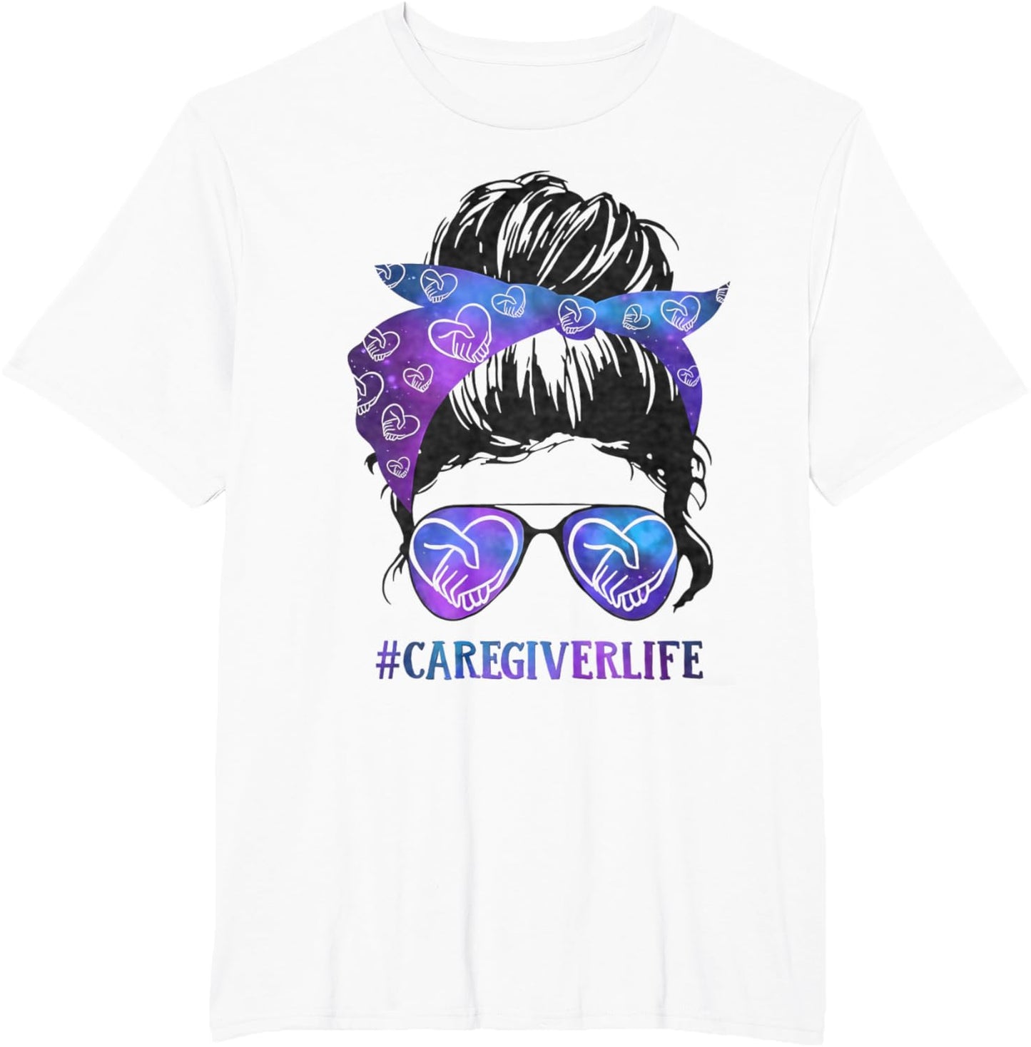 #CaregiverLife Messy Bun Glasses Galaxy Care Design