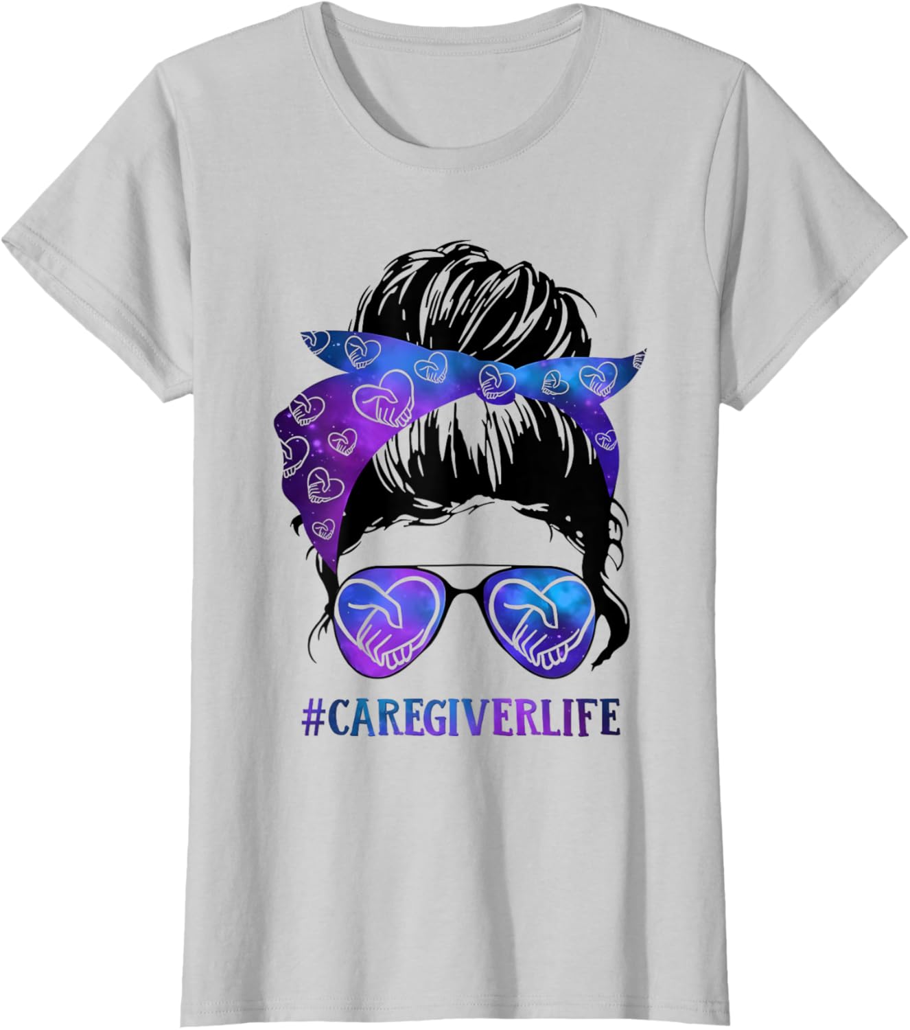 #CaregiverLife Messy Bun Glasses Galaxy Care Design