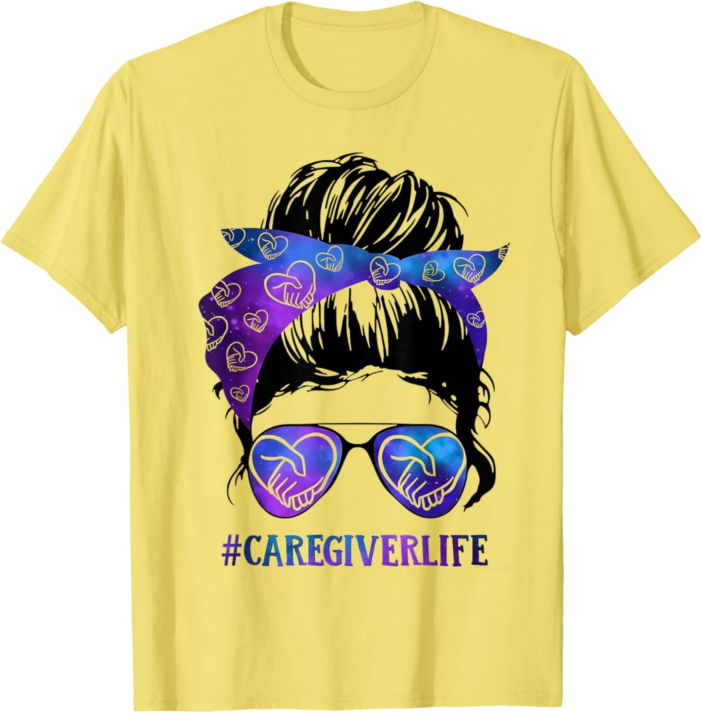 #CaregiverLife Messy Bun Glasses Galaxy Care Design