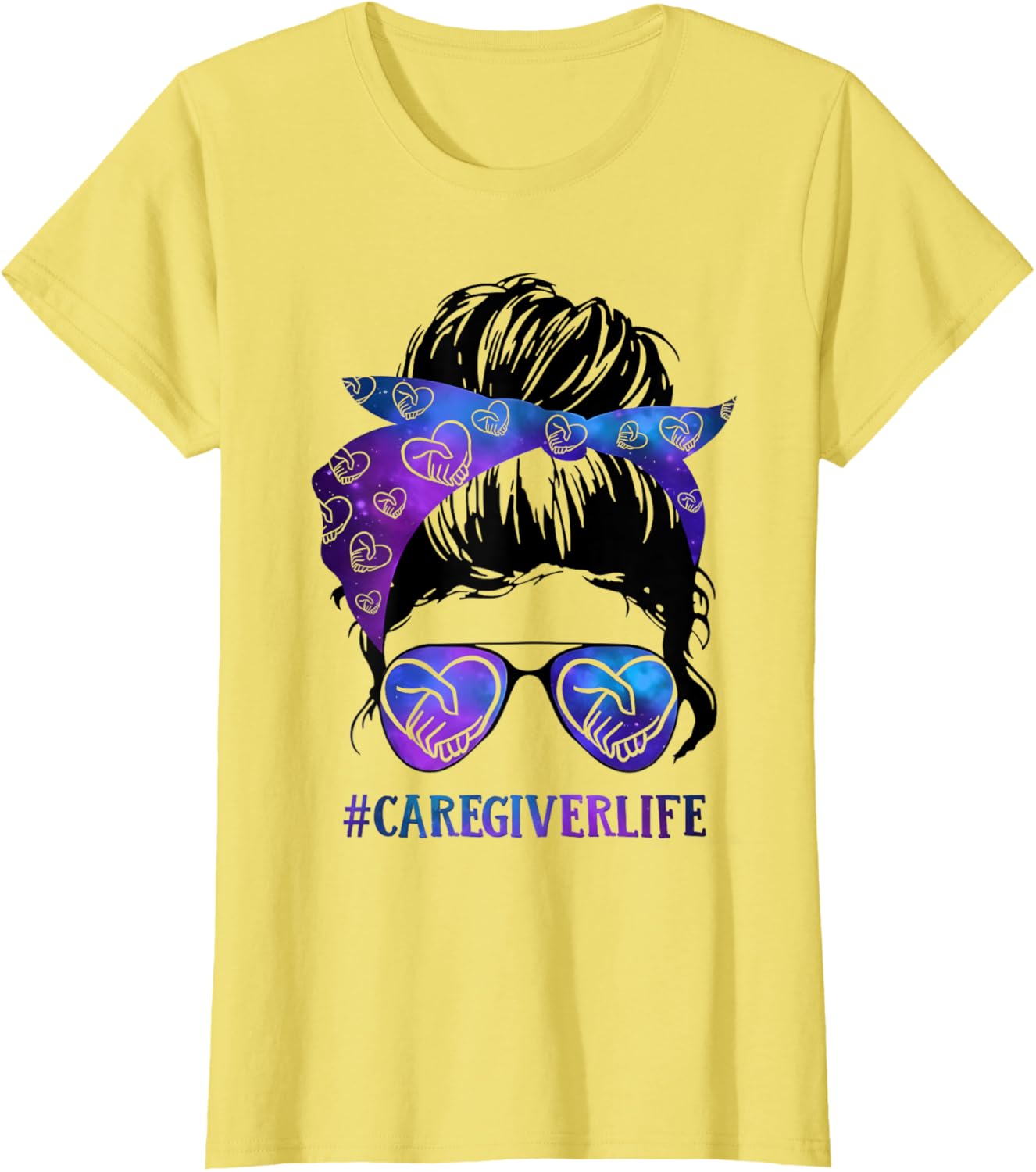 #CaregiverLife Messy Bun Glasses Galaxy Care Design