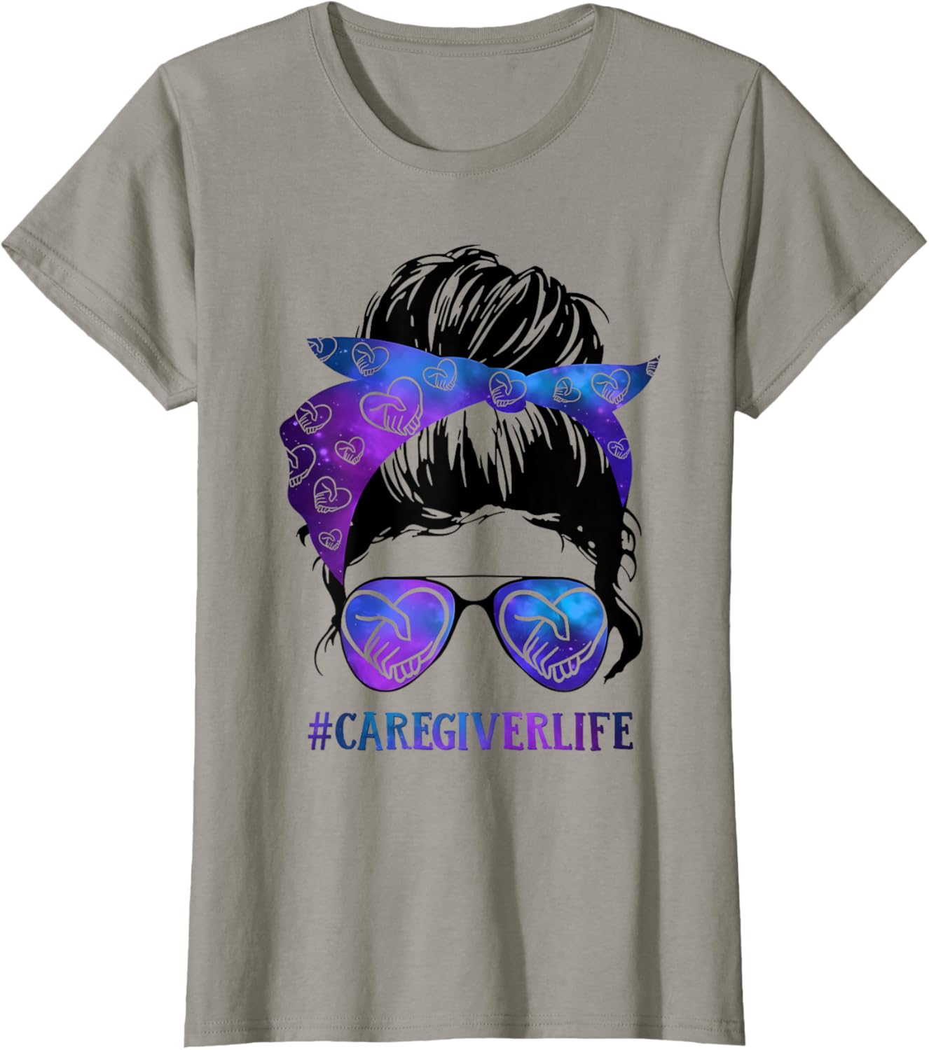 #CaregiverLife Messy Bun Glasses Galaxy Care Design