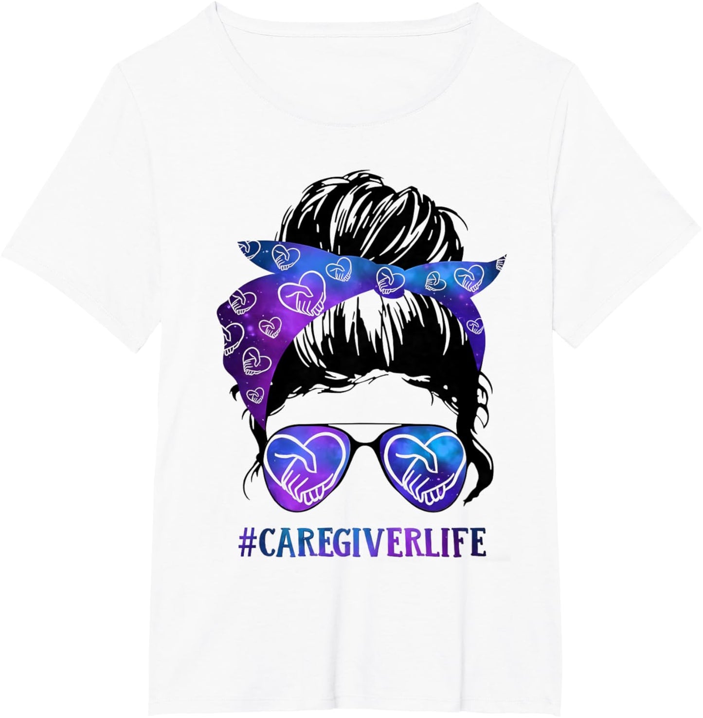 #CaregiverLife Messy Bun Glasses Galaxy Care Design