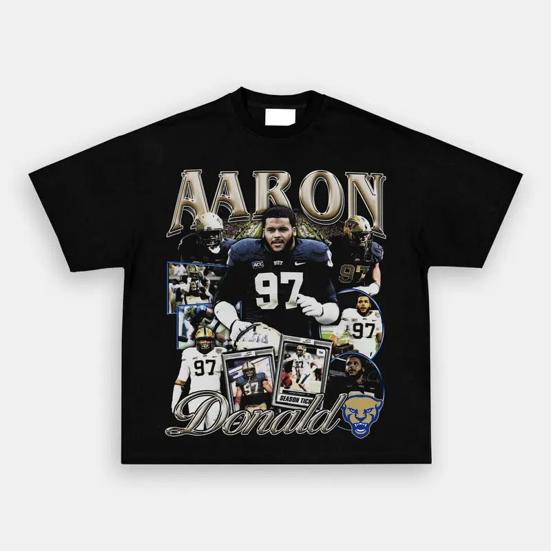 AARON DONALD 2 TEE- Vintage baseball Graphic T-Shirt PGA Masters The Open Golf Casual Classic Cotton Fabric Menswear Top Medium Teestyle{n002}2