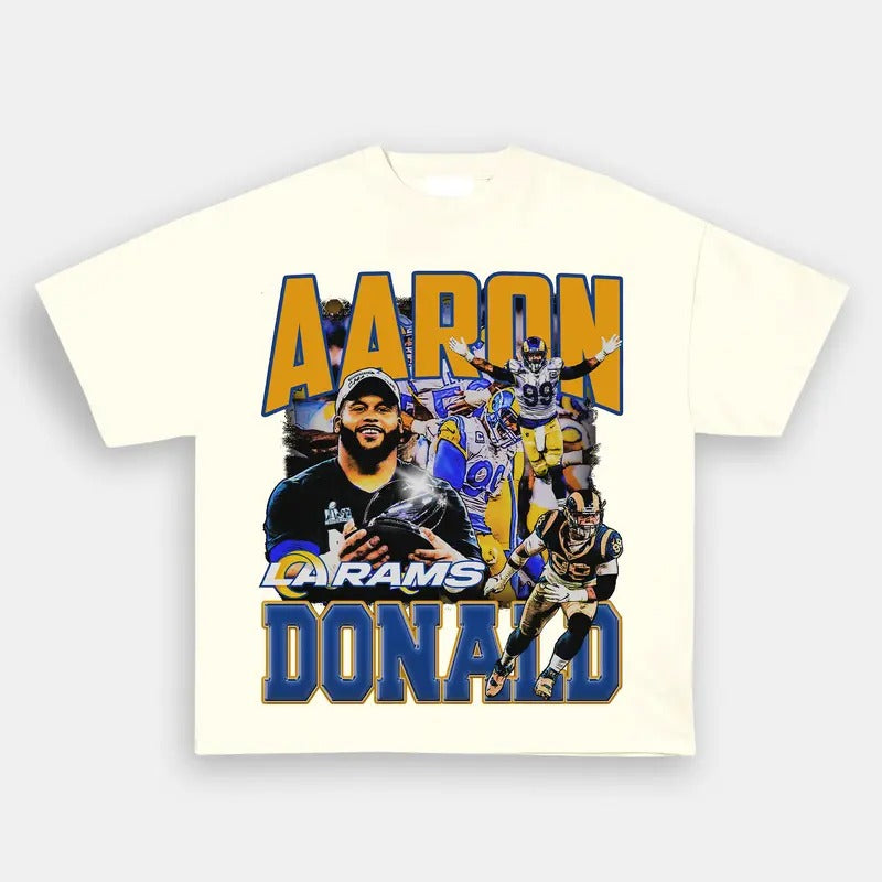AARON DONALD 2 TEEee- Vintage baseball Graphic T-Shirt PGA Masters The Open Golf Casual Classic Cotton Fabric Menswear Top Medium Tee