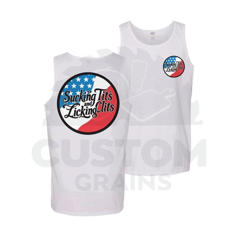 AMERICAN FLAG SUCKING'S AND LICKING C'S TANKTOP