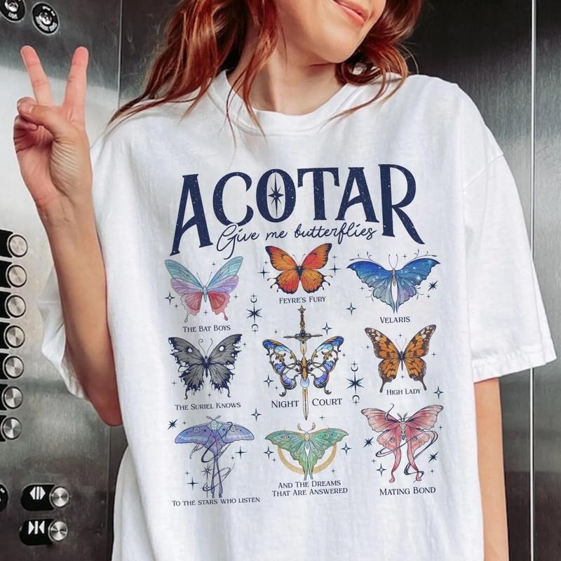 Acotar Butterflies Sweatshirt, Acotar Give Me Butterflies T-Shirt, Velaris The Night Court Shirt, Feyre And Rhysand Tee, To The Stars Who Listen Shirt