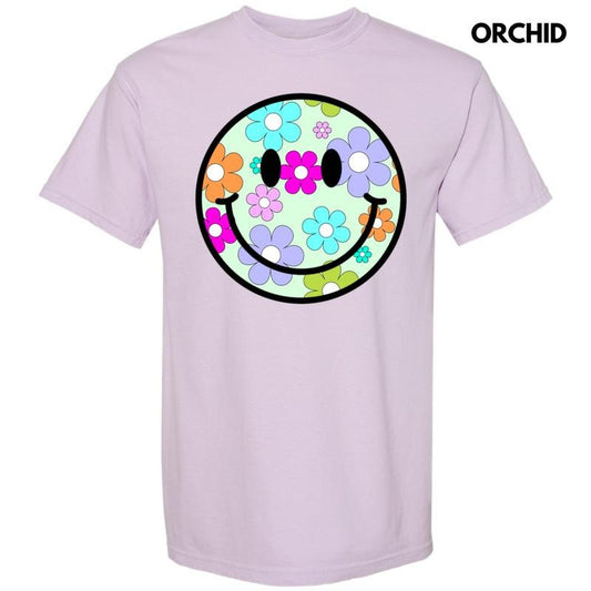Adorable Floral Happy Face Comfort Colors T-Shirt 'NLB'
