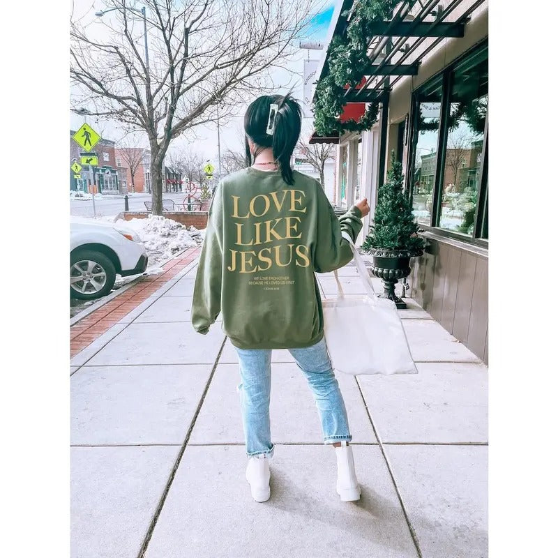 Aesthetic Christian Hoodie Bible Verse Love Like Jesus Positive Hoodie Faith Based Hoodie Religious Gift For Christian Church T-shirt, sweater and Hoodie