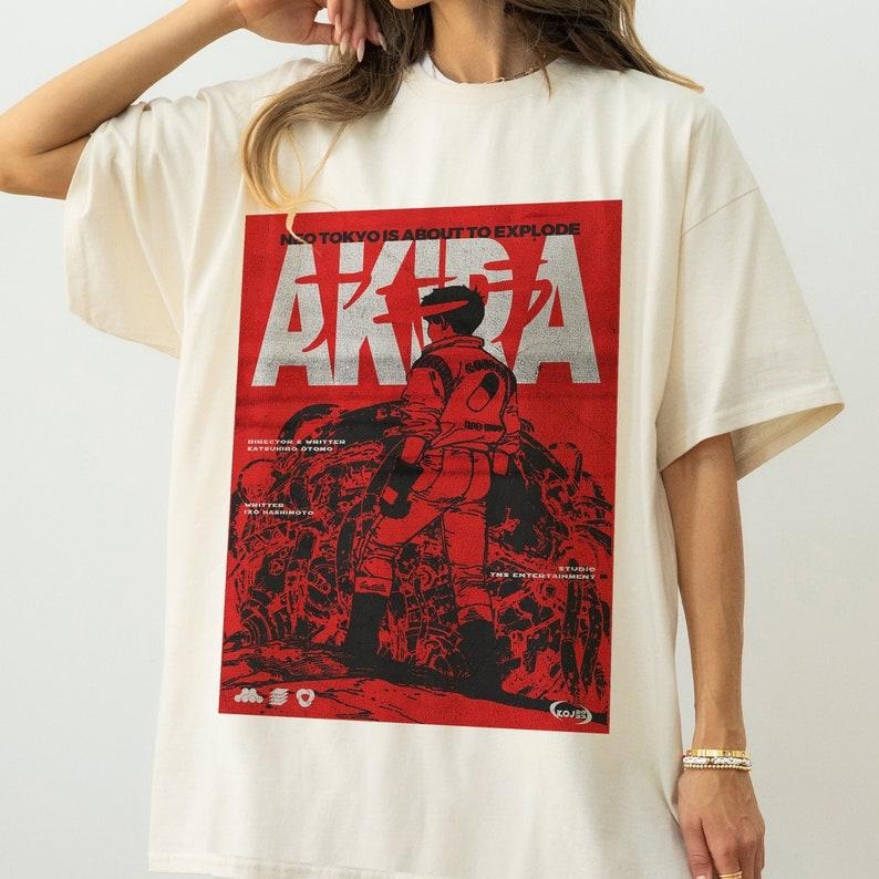 Akira T-Shirt, Anime Movie Gift Shirt, Vintage Retro 80s Manga Japanese Neo Tokyo Red Graphic T-shirt, Cyberpunk Akira Anime Lover Gift