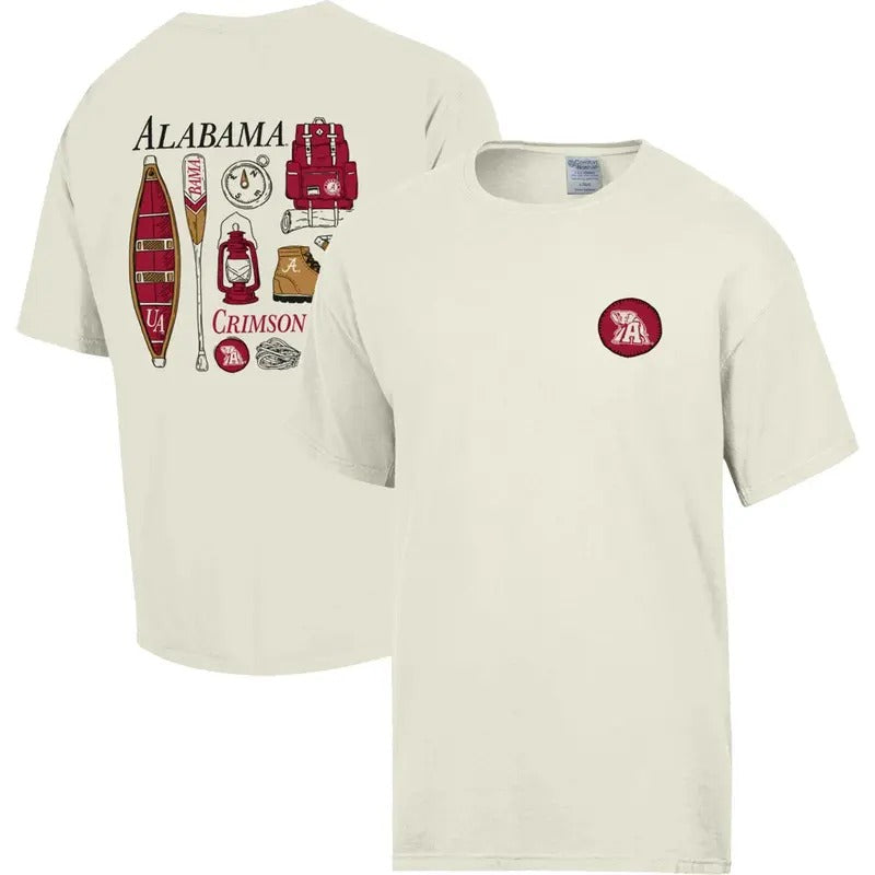 Alabama Crimson Tide Camping Tee Top Classic Menswear