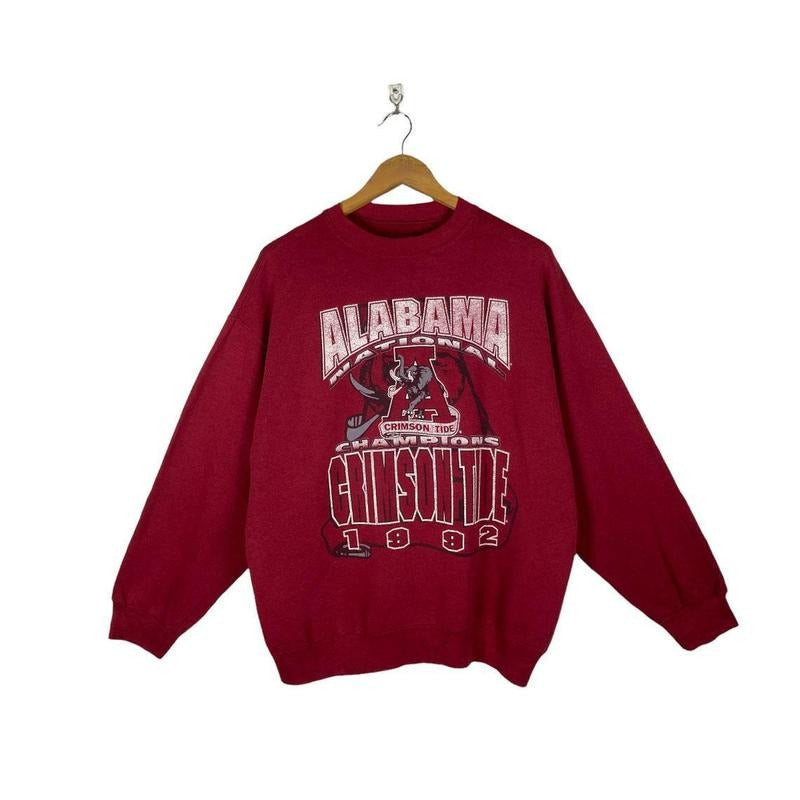 Alabama Crimson Tide Sweatshirtge 90s University of Alabama Crimson Tide Football Pullover Crewneck