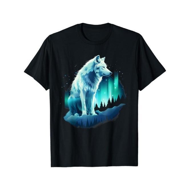 Alaska Arctic Up North White Wolf Lover T-Shirt Made in USA